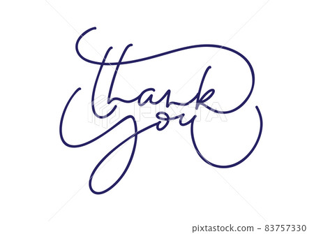 Hand drawn vector calligraphy monoline vintage text Thank you on white background. Calligraphy lettering illustration for Thanksgiving Day Hand drawn vector calligraphy monoline vintage text Thank you on white background. Calligraphy lettering illustration for Thanksgiving Day 83757330
