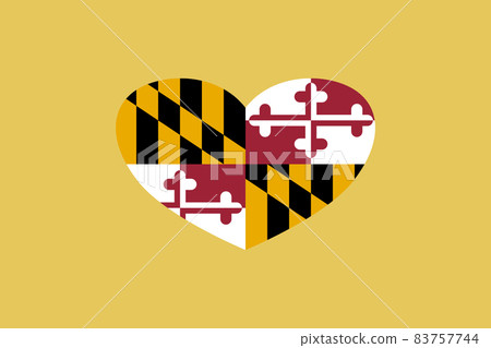Maryland (USA State) flag heart shape isolated… - Stock Illustration