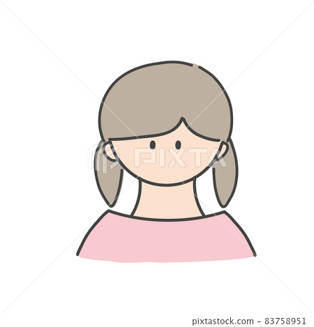 Twin tail girl bust up icon illustration - Stock Illustration [83758951 ...