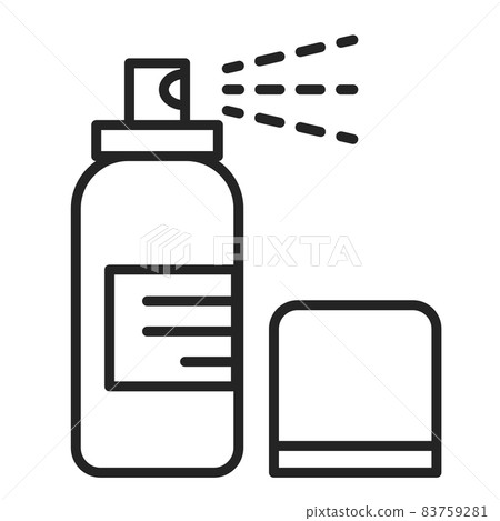 Line icon of a hair spray vector isolated Line icon of a hair spray vector isolated 83759281