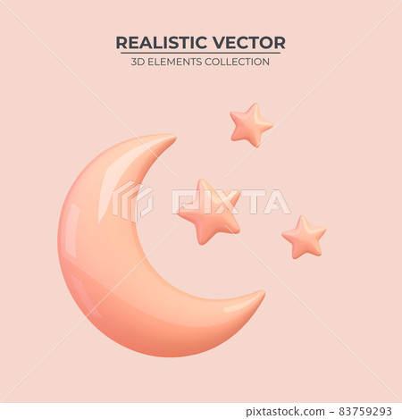 Abstract moon or crescent with stars. 83759293