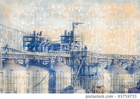 Modern grain terminal in the seaport. 83759733