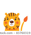 Cute tiger vector illustration. Hand drawn cute print for posters, cards, t-shirts 83760319