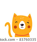 Cute cat cartoon. Vector illustration isolated on white background 83760335