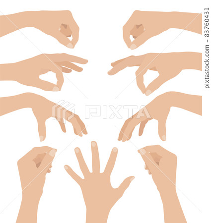 Set of Woman hands on white background, flat design vector illustration Set of Woman hands on white background, flat design vector illustration 83760431