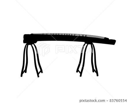 Silhouette musical string instrument of east asia. Silhouette musical string instrument of east asia. 83760554