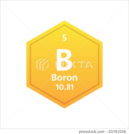 Boron symbol. Chemical element of the periodic table. Vector stock illustration. Boron symbol. Chemical element of the periodic table. Vector stock illustration. 83761036