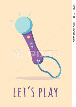 Card concept template of be joystick in a flat style, isolated on a yellow background. . Vector illustration 83761600