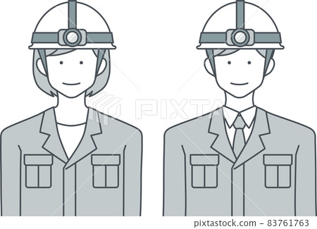 Male and female on-site directors wearing headlights with a smile 83761763