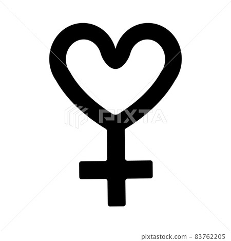 Vector flat woman venus symbol with heart 83762205