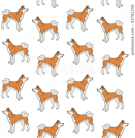 Vector seamless pattern of Japanese akita inu dog 83762206