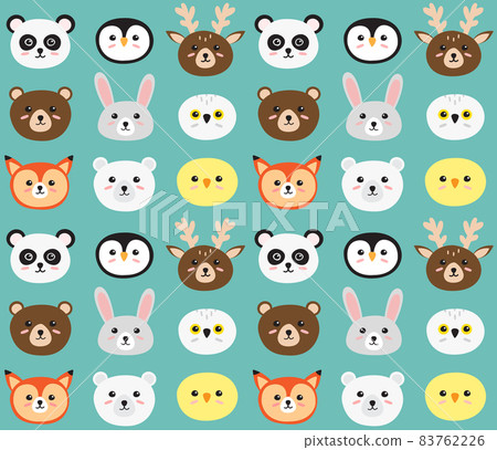 Vector seamless pattern of animal head face Vector seamless pattern of animal head face 83762226