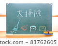 Blackboard letters and illustrations that say "cleaning" 83762605