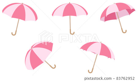 簡單好用的雨傘插畫素材（雙色） 83762952