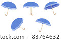 簡單好用的雨傘插畫素材（條紋） 83764632