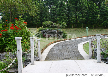 a Concrete path in Lingnan Garden, hk a Concrete path in Lingnan Garden, hk 83765050