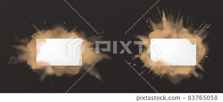 Vector dust explotion with white banner Vector dust explotion with white banner 83765058