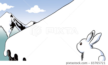 雪山、懸崖、白兔 83765721