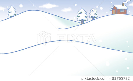 Scenery material of snowy mountains and slopes [Foreign winter scenery: Christmas] 83765722