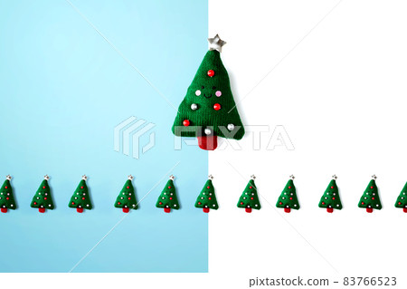 Christmas cushion trees overhead view 83766523