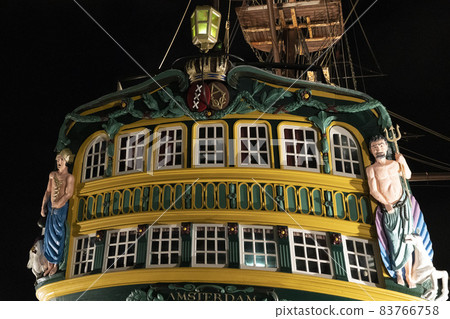amsterdam canal vessel ship museum at night amsterdam canal vessel ship museum at night 83766758