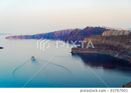 Pool and view of Santorini caldera 83767001