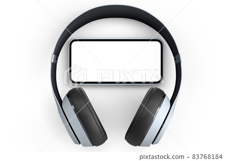 Stainless smart watch or fitness tracker and wireless headphones on white. Stainless smart watch or fitness tracker and wireless headphones on white. 83768184