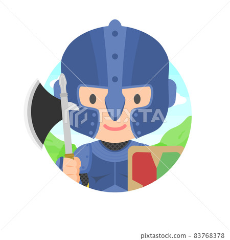 Warrior icon with an ax Game character 83768378