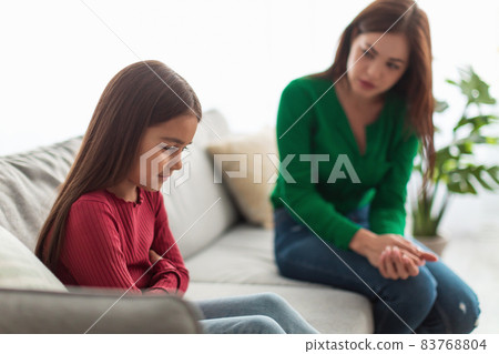 Family Conflict. Sad black daughter and mother after quarrel Family Conflict. Sad black daughter and mother after quarrel 83768804