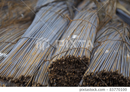 Reinforcing bars with a periodic profile in the packs are stored in the metal products warehouse 83770100