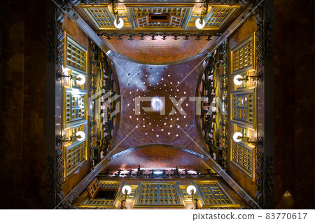 Vault ceiling in the Palace Guell Vault ceiling in the Palace Guell 83770617
