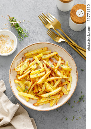 Potato fries, homemade oven roasted potatoes 83771330