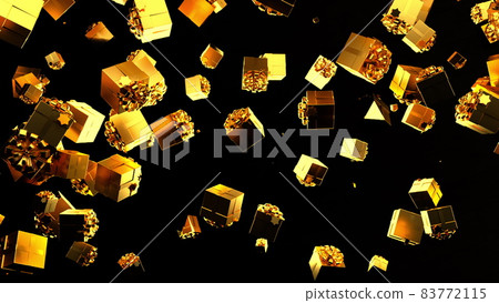 Falling gift golden boxes Falling gift golden boxes 83772115