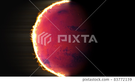 Futuristic flaming mars Futuristic flaming mars 83772139