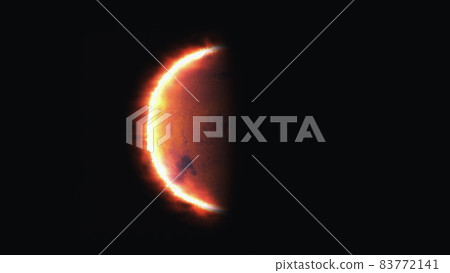 Futuristic flaming mars 83772141