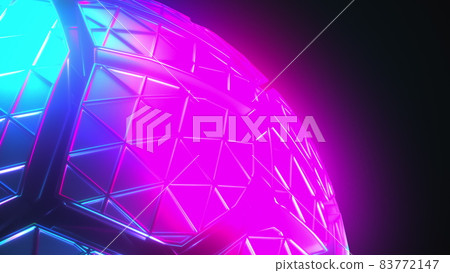 Mesh neon sphere in cracks. Mesh neon sphere in cracks. 83772147