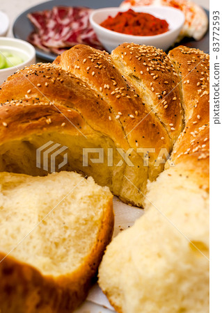 Freshly baked homemade bread Freshly baked homemade bread 83772593