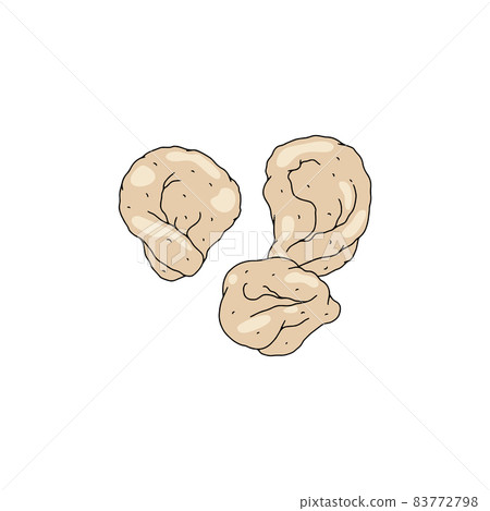 Dumplings or pelmeni of asian or european cuisine, vector illustration isolated. 83772798