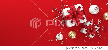 Christmas gift boxes with snowflakes and... - Stock Illustration ...