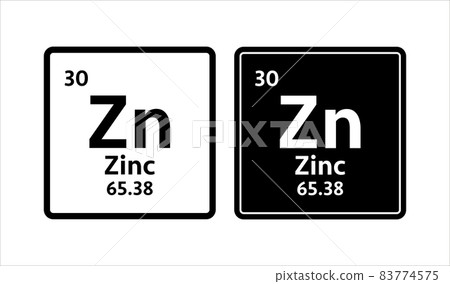 Zinc symbol. Chemical element of the periodic table. Vector stock illustration 83774575