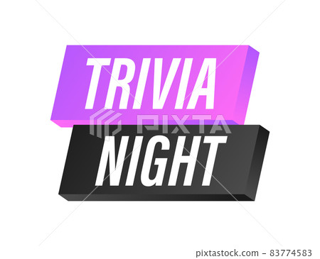Megaphone label with trivia night. Megaphone banner 83774583