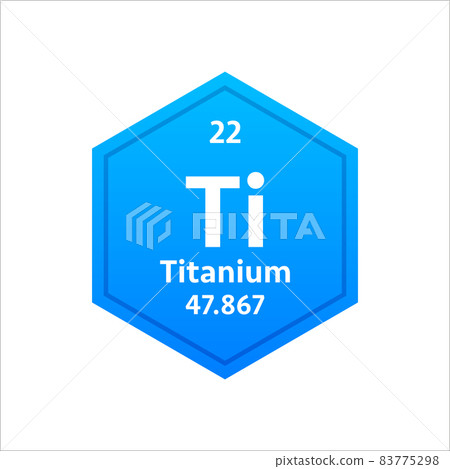 Titanium symbol. Chemical element of the periodic table. Vector stock illustration. 83775298