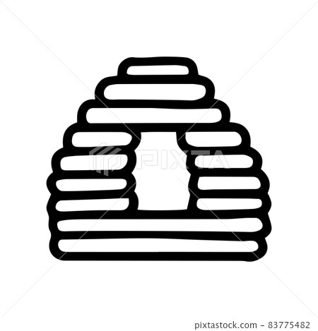 straw beehive line vector doodle simple icon straw beehive line vector doodle simple icon 83775482