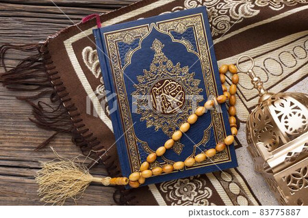 top view islamic new year concept. High quality beautiful photo concept top view islamic new year concept. High quality beautiful photo concept 83775887