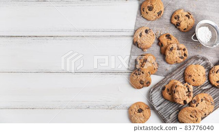 top view chocolate cookies. High quality beautiful photo concept top view chocolate cookies. High quality beautiful photo concept 83776040