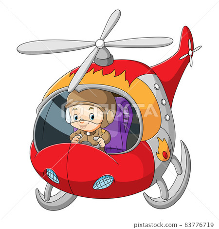 The pilot boy is flight a small plane  83776719