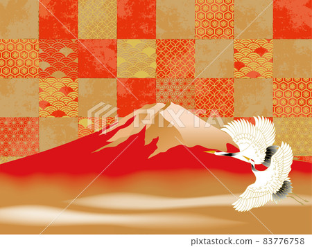 Beautiful Japanese pattern with a crane Beautiful Japanese pattern with a crane 83776758