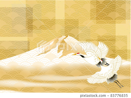 Beautiful Japanese pattern with a crane 83776835