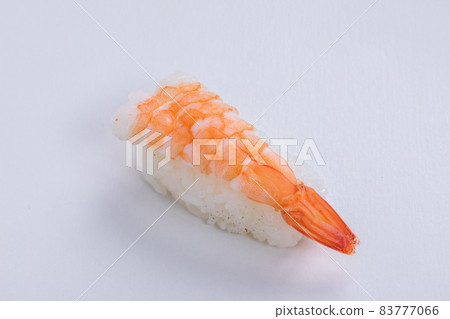 White background and shrimp sushi 83777066