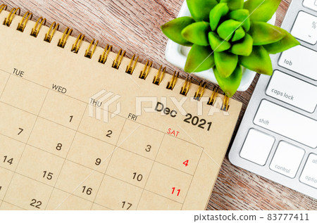 December 2021 desk calendar with keyboard computer December 2021 desk calendar with keyboard computer 83777411